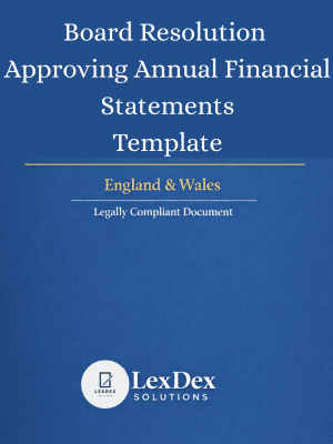 Annual Accounts Resolution template UK 2026 for board approval of company financial statements compliance
