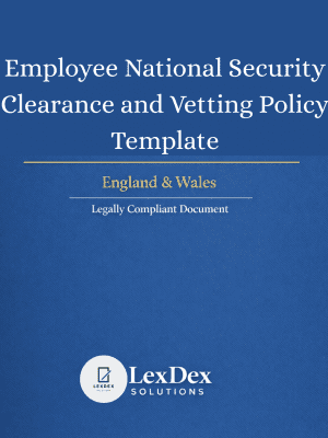 Employee national security clearance policy UK cover document for vetting, compliance, and secure workforce management