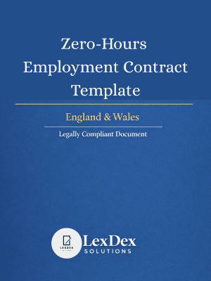 Zero Hours Contract template (UK) for employers and HR teams, defining flexible working hours, pay, notice, and statutory rights clearly and professionally.