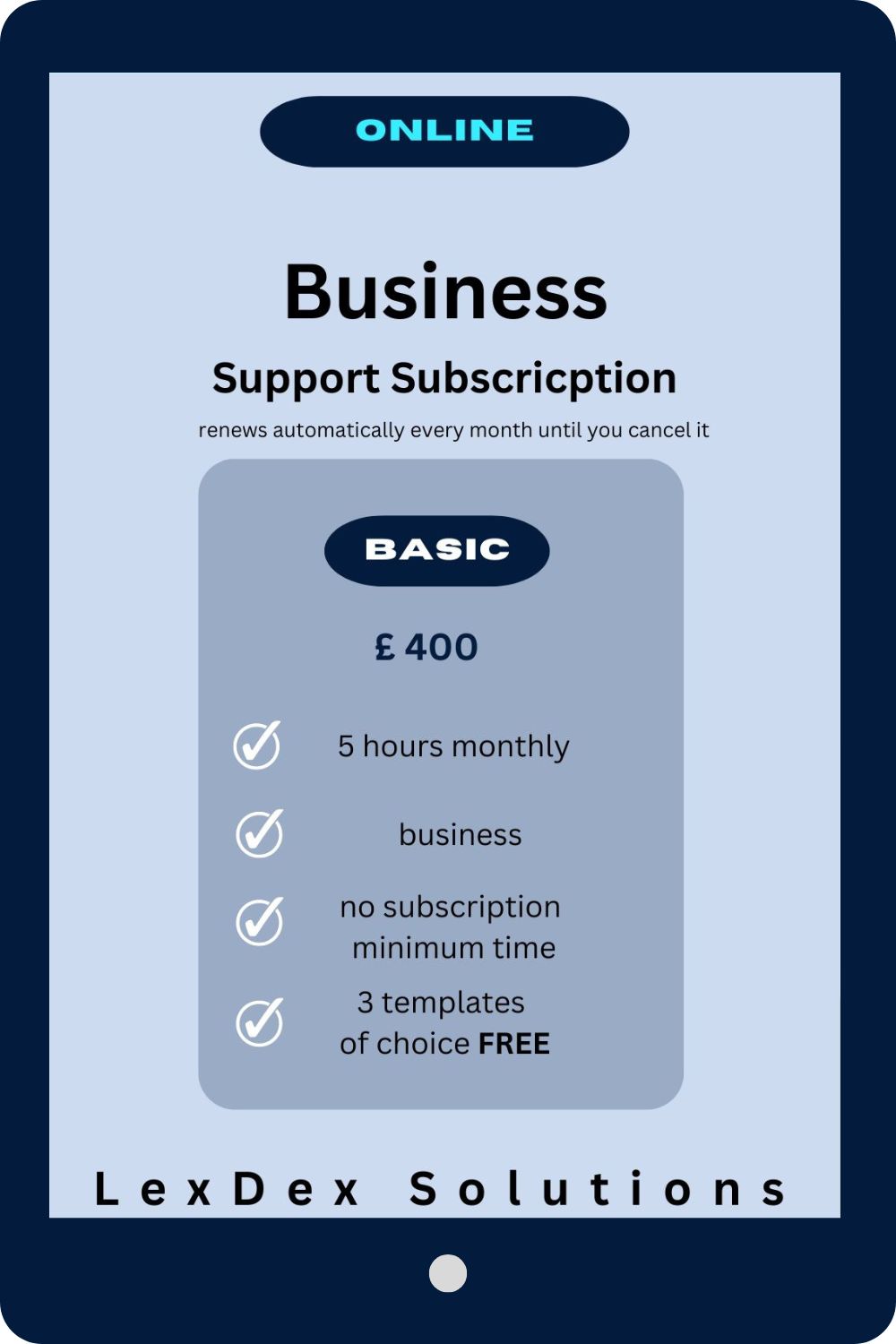 Business Support Subscription - Basic