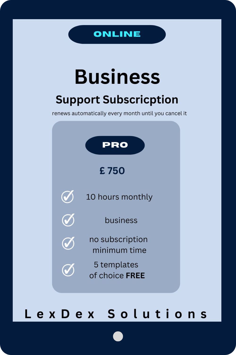 Business Support Subscription Pro - a handy new business help