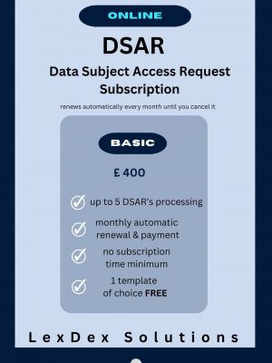Data Subject Access Request (DSAR) Subscription - Basic