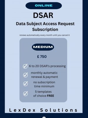 Data Subject Access Request (DSAR) Subscription - Medium