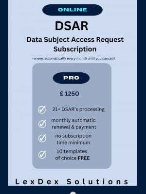 Data Subject Access Request (DSAR) Subscription - Pro