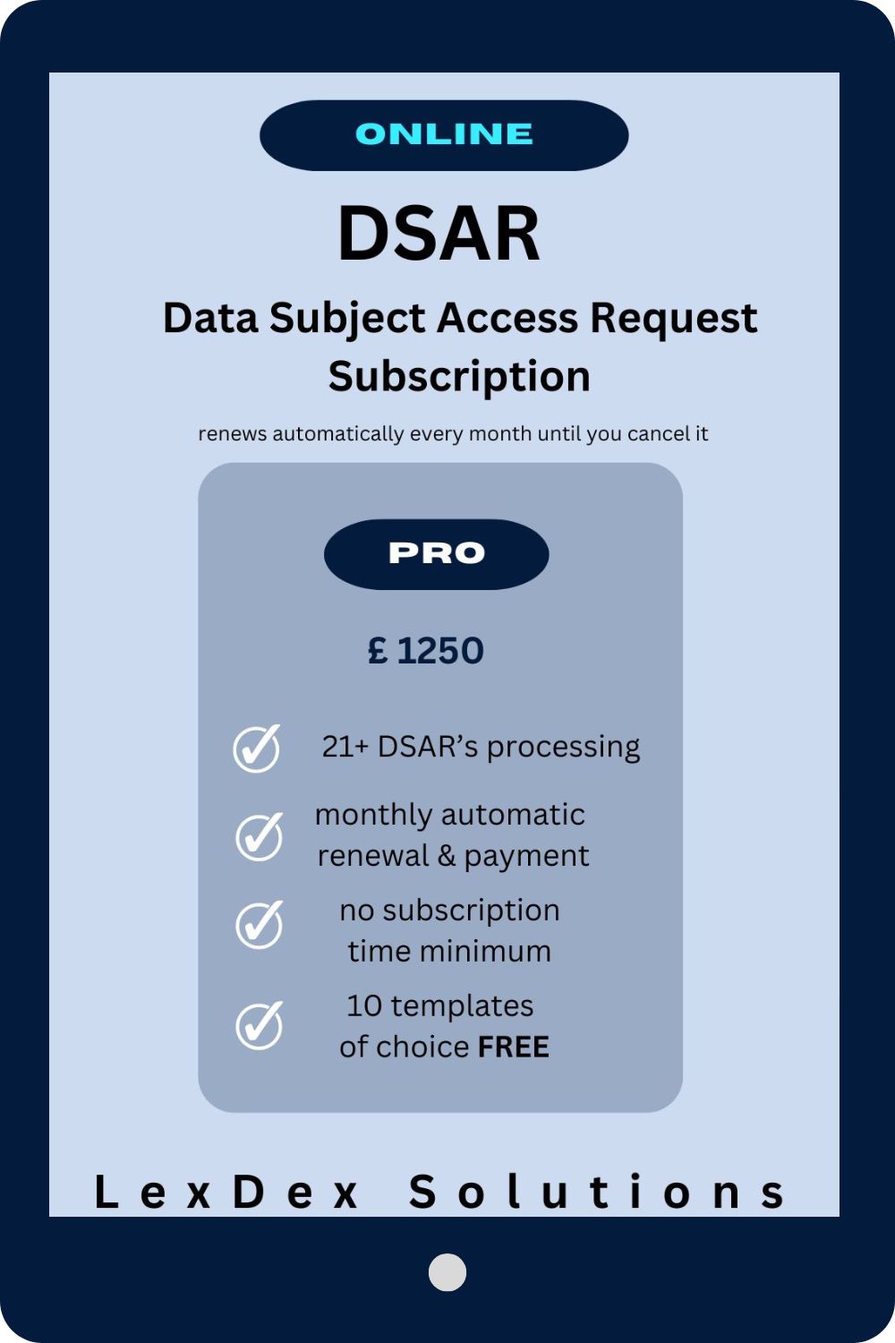 Data Subject Access Request (DSAR) Subscription - Pro