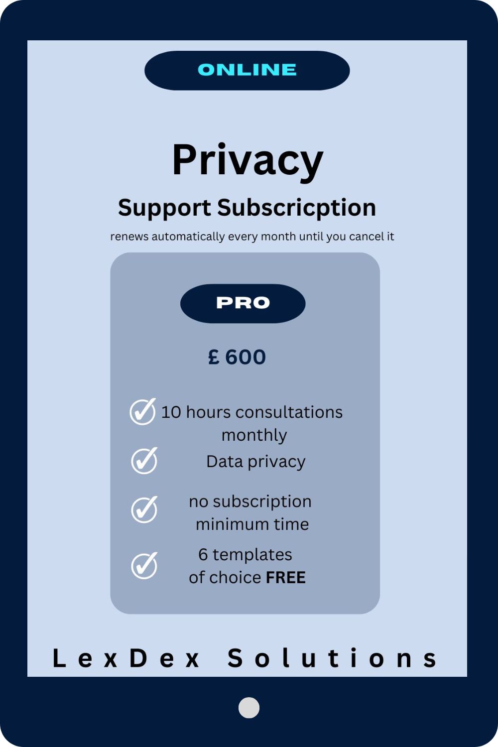 Data Privacy Support Consultation Subscription - Pro