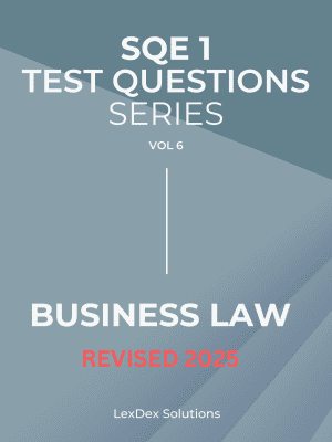 Cover page for “Business Law” e-book by LexDex Solutions, Revised Edition 2025, featuring a professional and clean design with bold typography.