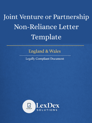 Joint venture and partnership non-reliance letter template for commercial transactions, updated for 2026