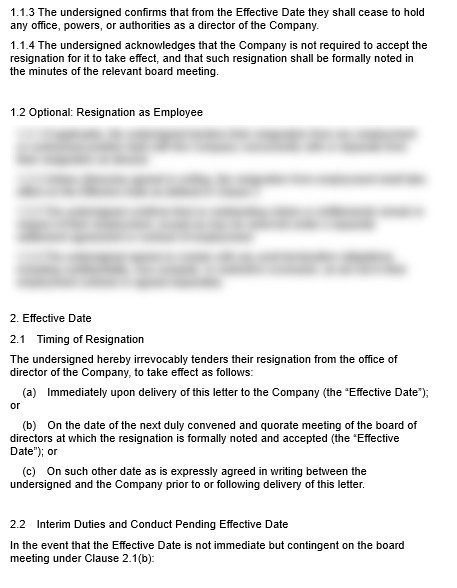 Director Resignation Letter sample preview