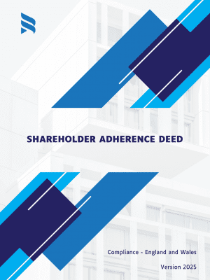 Professional 13-page Shareholder Adherence Deed template – 2025 compliant legal document for new shareholders under England & Wales law